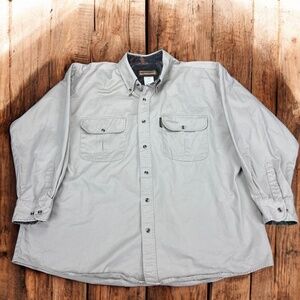 Remington Outdoor Shirt 2XL Gray Button-Up Workwear Hunting Utility Cotton Blend